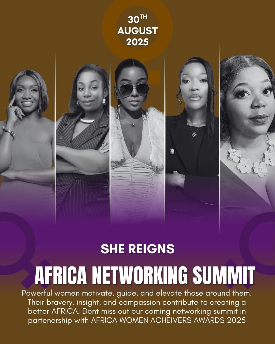 A SheReign Africa networking summit poster
